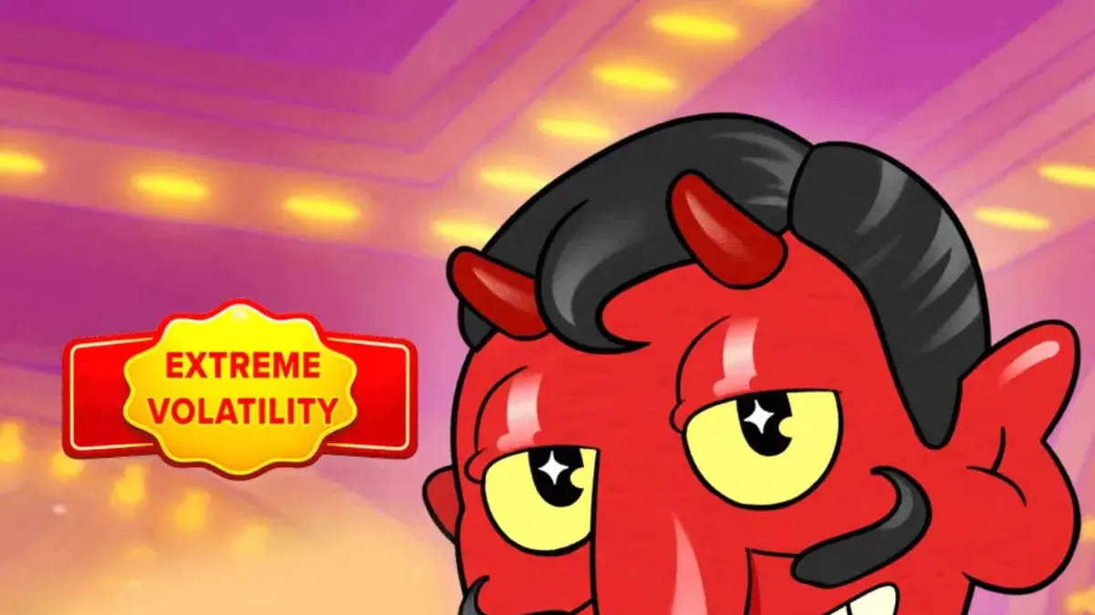 Vinnie Volt: Devil Wilds slot machine interface with cartoon devil theme